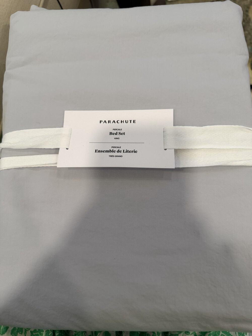 PARACHUTE Percale 4 Piece Sheet Set Light Grey Cotton- King Sz NWT $300